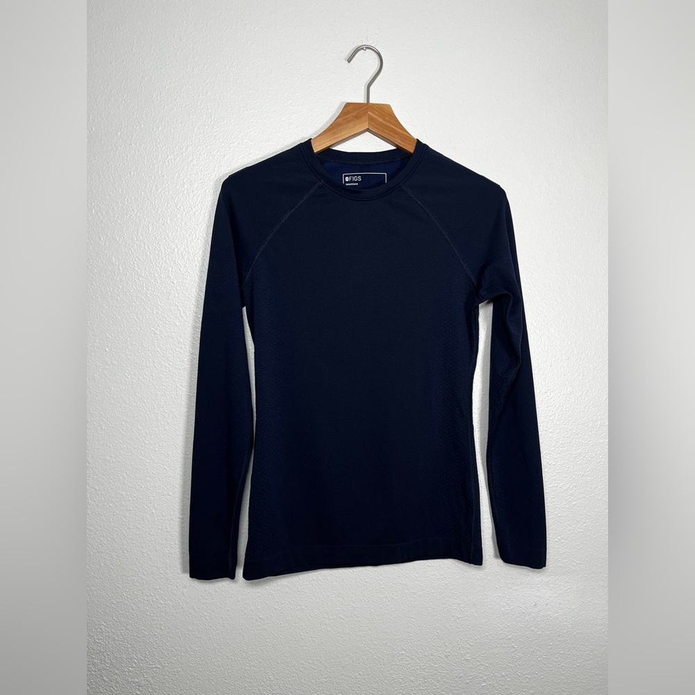 Figs Navy Long Sleeve Tee